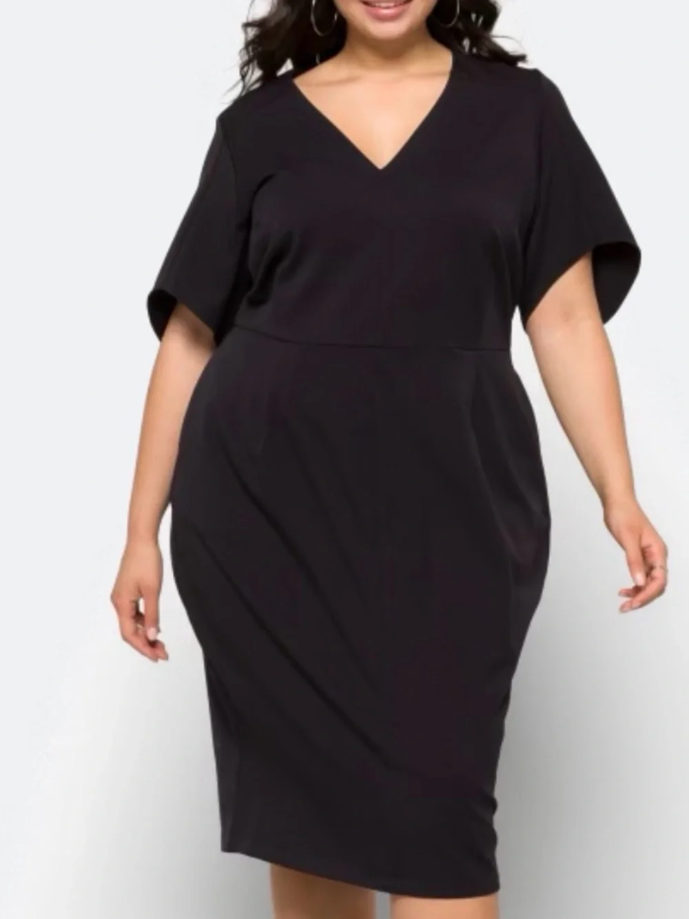 Universal Standard Moira V-Neck Twill Dress, Size M (18-20)